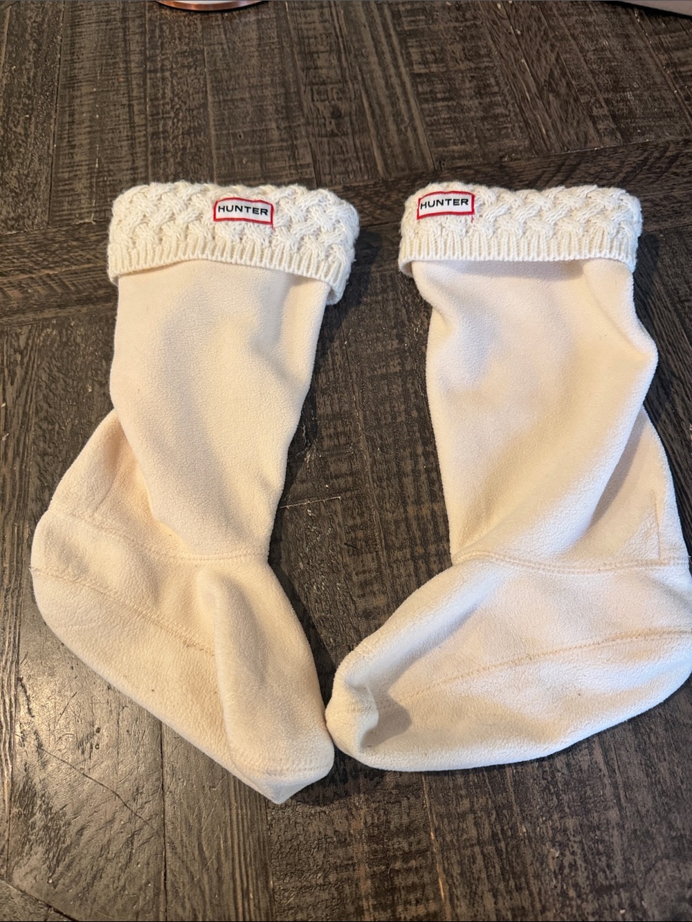 Hunter Cream Knit-Cuff Boot Socks